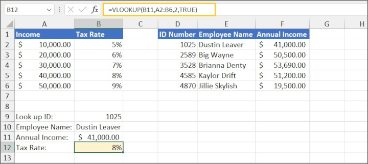 vlookup-approximate-match