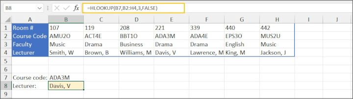 hlookup-exact-match