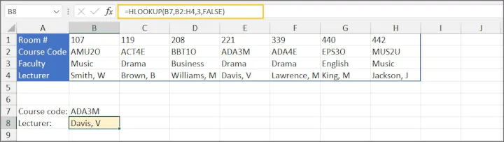hlookup-exact-match