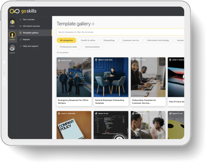 goskills course template gallery