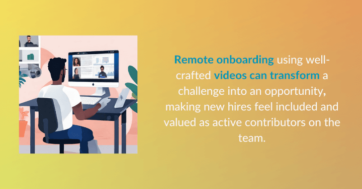 remote worker watching onboarding video at home