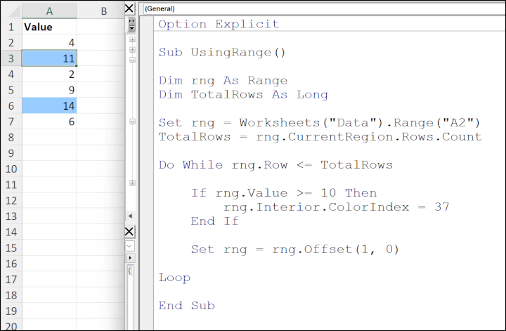 GoSkills Excel VBA Range Object