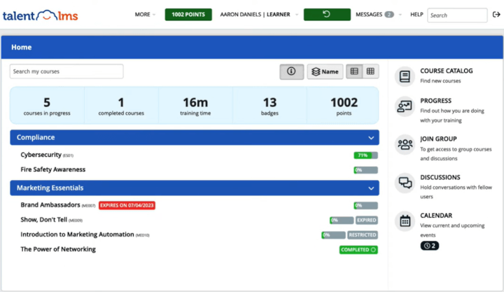 talentlms dashboard