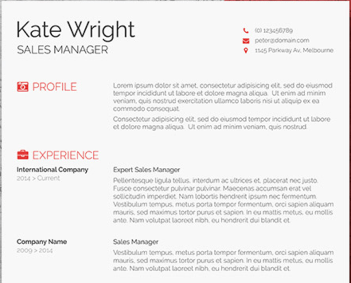 resume template word 2013 free download