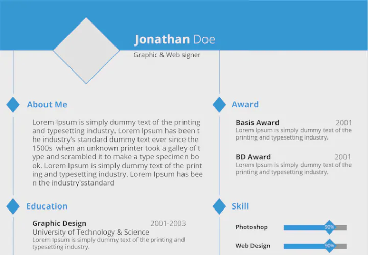 Bold Blue resume template