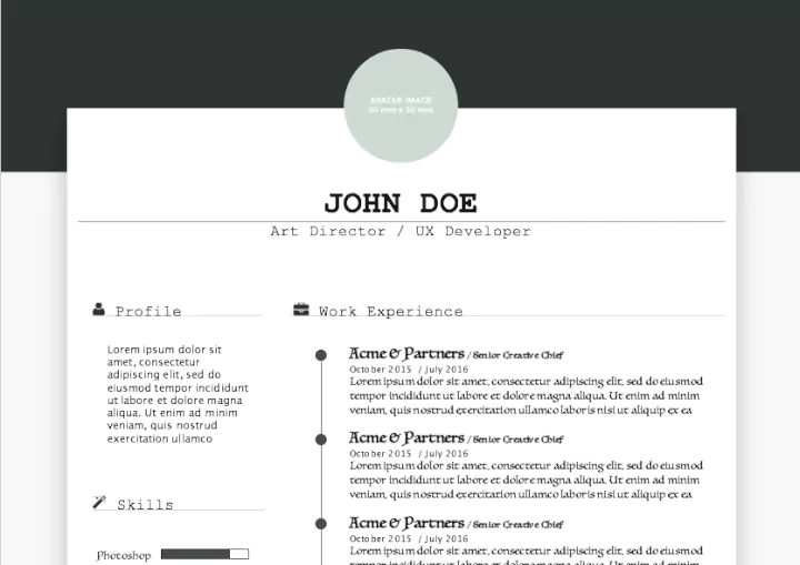 Creative profile resume template