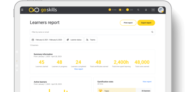 GoSkills LMS features.