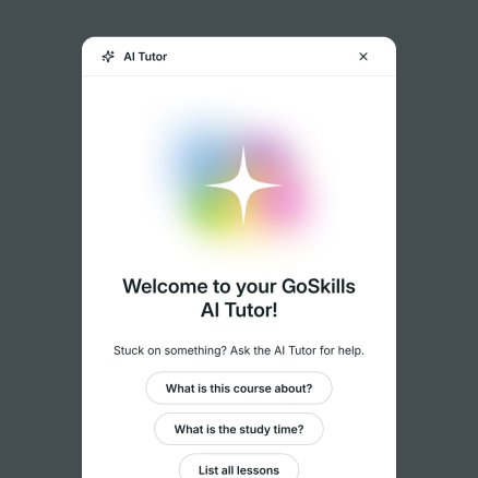 GoSkills AI Tutor welcome screen