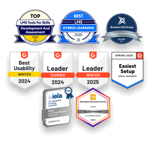 GoSkills’ G2 awards.