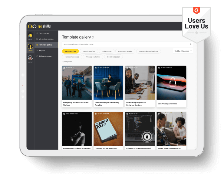 GoSkills template gallery.