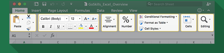 Groups of commands are comprised of buttons and other controls